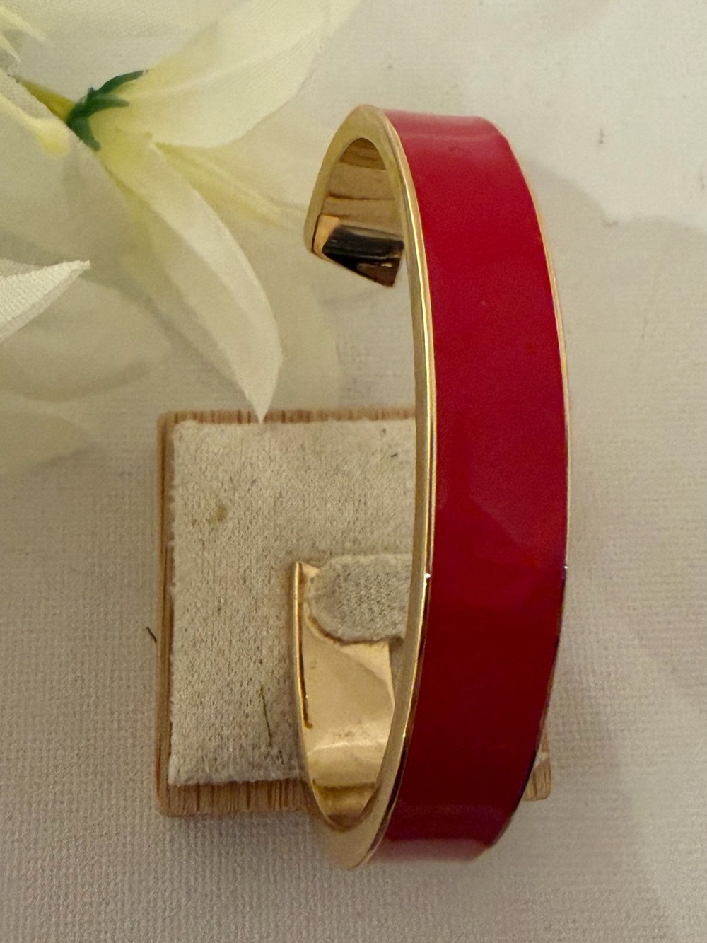 Roxanne Assoulin Gold-Tone Red Enamel Cuff Bracelet. NEW ARRIVALS